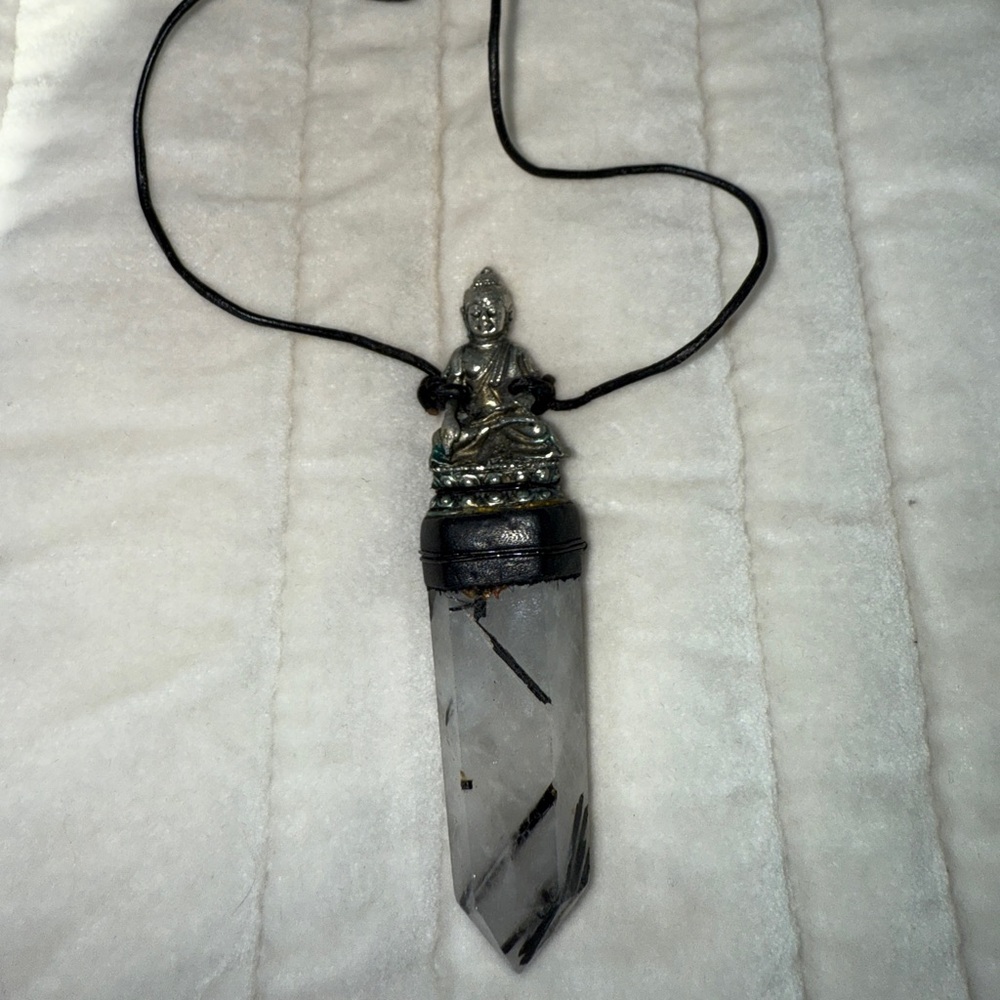 Buddha protection Pendant, White quartz, festival charm